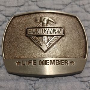 Belt Buckle Handyman Club of America Life Member Patch Stainless Steel Dad Gift